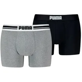 Puma Boxershorts » MEN EVERYDAY PLACED LOGO BOXERS 2P« Packung, 2er Pack, mit Logo Webbund, Gr. S, middle grey melange / black, , 59722455-S