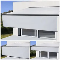 MCW Elektrische Vollkassetten-Markise H124, 5x3m ausfahrbarer Volant ~ Acryl