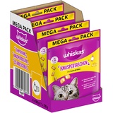 whiskas Knuspertaschen Katzensnack mit Huhn– & Käsegeschmack, 4er Pack, 4x180g – Katzenleckerlis für erwachsene Katzen