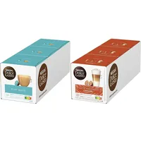 NESCAFÉ Dolce Gusto Flat White, 48 Kaffeekapseln, Arabica und Robusta Bohnen & Latte Macchiato Caramel, 48 Kaffeekapseln