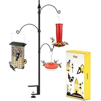 luxuskollektion Vogelfutterspender Metall Futterstation Terrasse Balkon Wildvögel Locken - 65cm