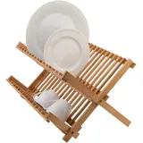 axentia Geschirrkorb Abtropfgestell, Bambus, holzfarben, ca. 42 x 33 x 27 cm