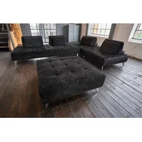 KAWOLA Sofa WIOLO Ecksofa velvet mit Hocker anthrazit
