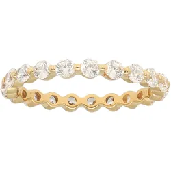 Goldring FIRETTI "Schmuck Geschenk Gold 375 Damenring Goldring Verlobung" Gr. 19, gold (gelbgoldfarben, kristallweiß, kristallweiß), Fingerringe, Damen, 19, Gelbgold 375, 2,5mm, mit Zirkonia (synth.)