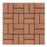 vidaXL 22 Stk. Terrassenfliesen 30 x 30 cm 2 qm WPC Teakholzfarbe