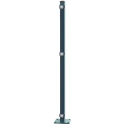 Zaunpfosten ARVOTEC "EASY 120", grau (anthrazit), H:129cm, Edelstahl, Kunststoff, Zaunpfosten, 6x4x129 cm für Mattenhöhe 120 cm, zum Aufschrauben