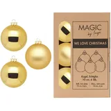 inges magic & goodz Inges Magic by Inge - 6 Stück / 10cm Glas Christbaumkugeln Weihnachtsbaumkugeln Set gold