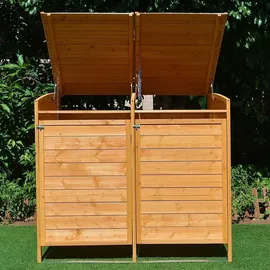 MuCoLa Mülltonnenbox Doppelbox 140 x 127 cm braun