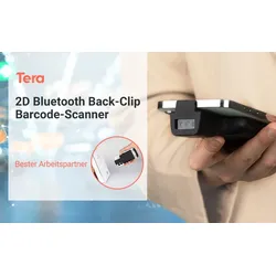 Barcode Scanner 0012 1D 2D QR Tragbarer Rückclip Wireless Drahtlos Bluetooth für Smartphone  1 Stück