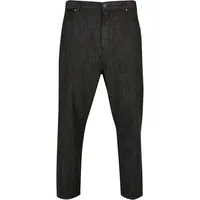 URBAN CLASSICS Cropped Tapered Jeans Real Black Washed 36