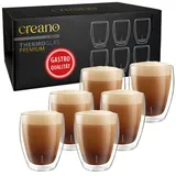 Creano PREMIUM doppelwandige Trinkgläser 400ml PREMIUM-GLÄSER GASTRO-QUALITÄT, spülmaschinenfestes Glas - Gr.: onesize