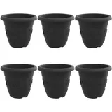 vidaXL Blumentopf 6 pcs Schwarz Ø 39 x 32 cm