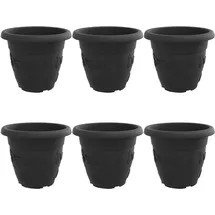 vidaXL Blumentopf 6 pcs Schwarz Ø 39 x 32 cm