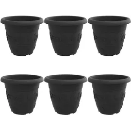 vidaXL Blumentopf 6 pcs Schwarz Ø 39 x 32 cm