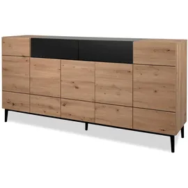 furn.design Sideboard Liam 180 x 90 cm Eiche Artisan / Schwarz