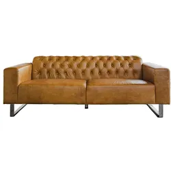KAWOLA Sofa NILO Ledersofa 3-Sitzer Leder cognac