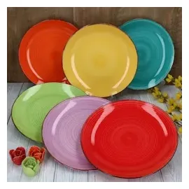 Mambocat 6er Set Speiseteller Uni Bunt