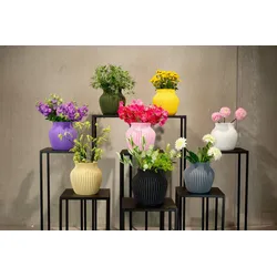 Speaking matte Vase 3D Curve aus Kunststoff lemon yellow