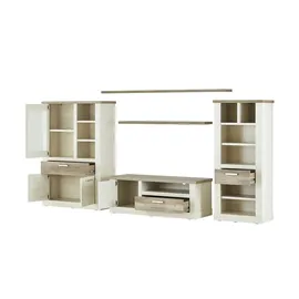 Möbel Kraft Wohnwand Viareggio ¦ weiß ¦ Maße (cm): B: 346,4 H: 182 T: 52.0