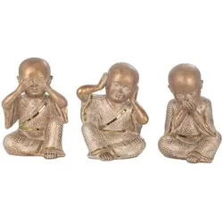 Signes Grimalt  Statuetten und Figuren Sehen-Hören-Sprechen Mönch  in Gold, Einheitsgrösse