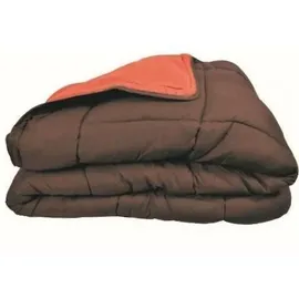 Poyet-Motte Couette Chaude Microfibre 400 Gr/m2 Calgary Chocolat - Corail 140x200cm