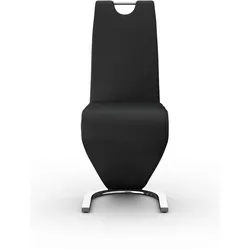 Esszimmerstuhl HOMEXPERTS "Zora 02", schwarz, B:43cm H:101cm T:61cm, Stühle, Bezug in Kunstleder, Rückenlehne mit Griff zum einfachen Zurückziehen