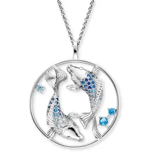 Engelsrufer Kette mit Anhänger Yin Yang Fisch blau/silber