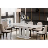 Endo-Moebel Esstisch "Appia Kaschmir Beine" 130-210cm ausziehbar erweiterbar, Für bis zu 8 Personen, Kaschmir Beige Tischbeine weiß
