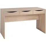 KADIMA DESIGN Schreibtisch Sonoma Eiche mit Schubladen - Praktische Blende, Stauraum, Stabile Seitenwände, Anti-Rutsch Pads. KADIMA DESIGN