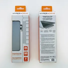 Hyper HyperDrive Duo 7-in-2 Dock für MacBook Pro/Air – Space Gray, HD28C-SILVER, grau