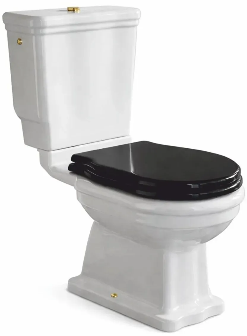 Casa Padrino Luxus Jugendstil WC Weiß / Schwarz H. 84 cm - Made in Italy