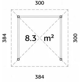 Palmako Bianca 3 x 3 m inkl. 3 Seitenteile Grau