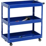 Mendler Werkzeugwagen Stahl 73x73x36 cm blau 3 Ladeflächen