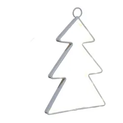 Weihnachtsbaum mit LED Beleuchtung Weihnachtsdekoration aus Metall in Weiß