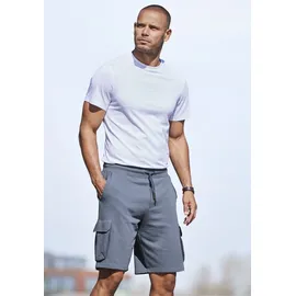 AUTHENTIC LE JOGGER "kurze Sweathose", Herren, Gr. L (52/54), N-Gr, blau, Sweatware, Obermaterial: 60% Baumwolle, 40% Polyester, unifarben, regular fit ca. Mitte Knie, Hosen Sweatshorts, Cargotaschen mit Webdetails, Topseller