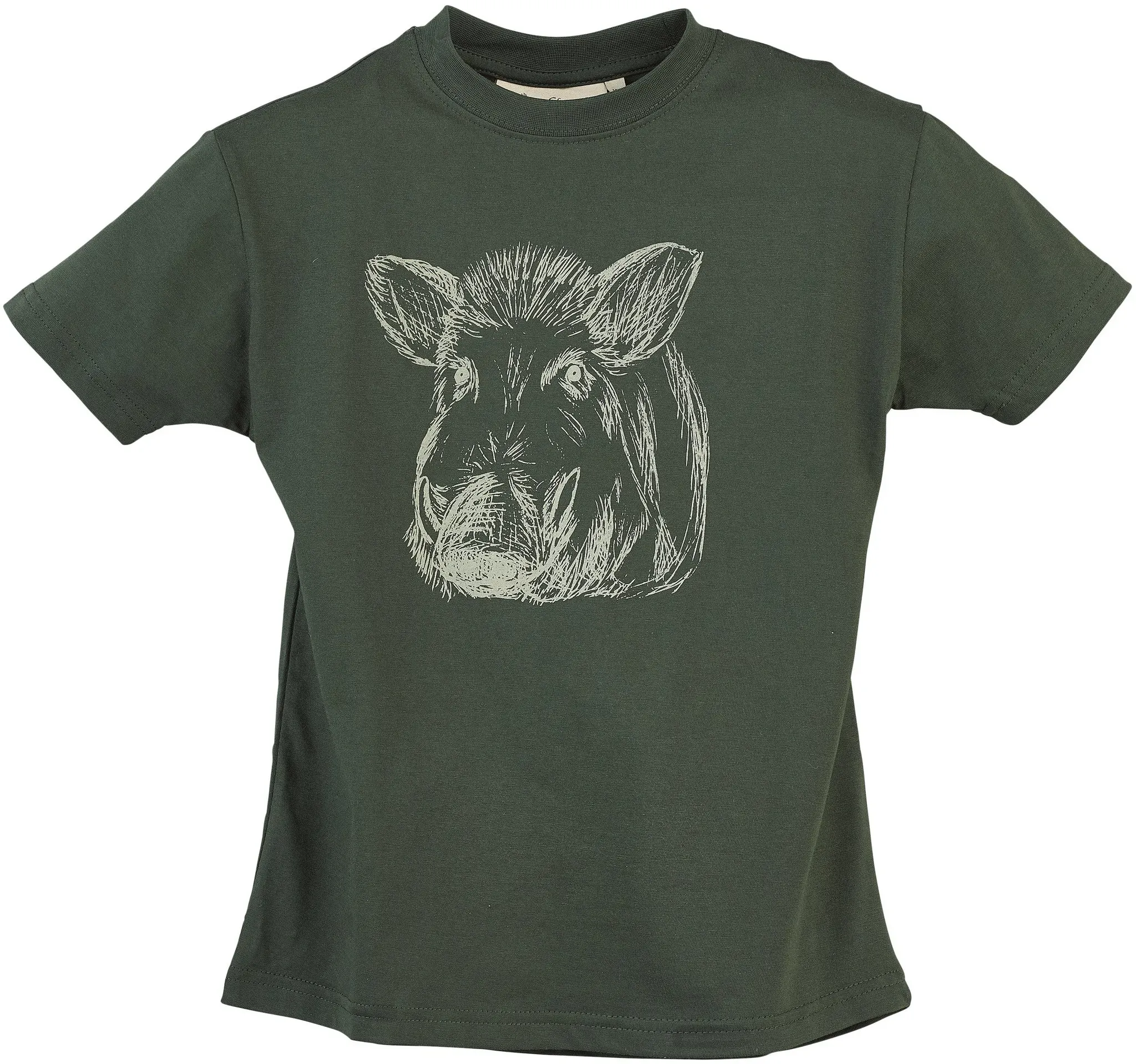 Hubertus Kinder-T-Shirt Keilerkopf, oliv, 152