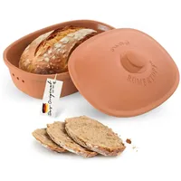 RÖMERTOPF Vorratsdose Brottopf oval MEDI 2,3 Liter - Keramik Brotkasten, Keramik, (Set), aus Naturton rot