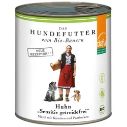 defu Nassfutter Hund Huhn Sensitiv getreidefrei bio 820g
