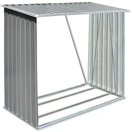 vidaXL Brennholzlager Verzinkter Stahl 163 x 83 x 154 cm Grau