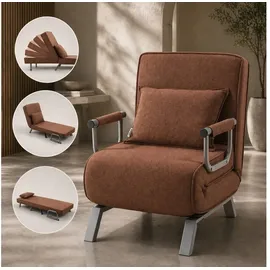 Makika Schlafsessel Ted 59 x 83 x 0 cm Braun mit Kissen