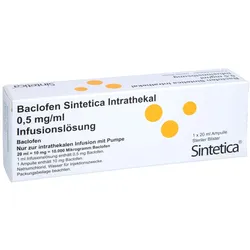 BACLOFEN Sintetica Intrathekal 0,5mg/ml Inf.-L.Amp 1X20 ml