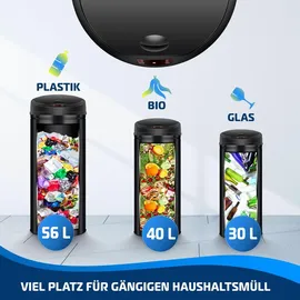 Kesser Automatik Sensor Mülleimer 40 l Schwarz