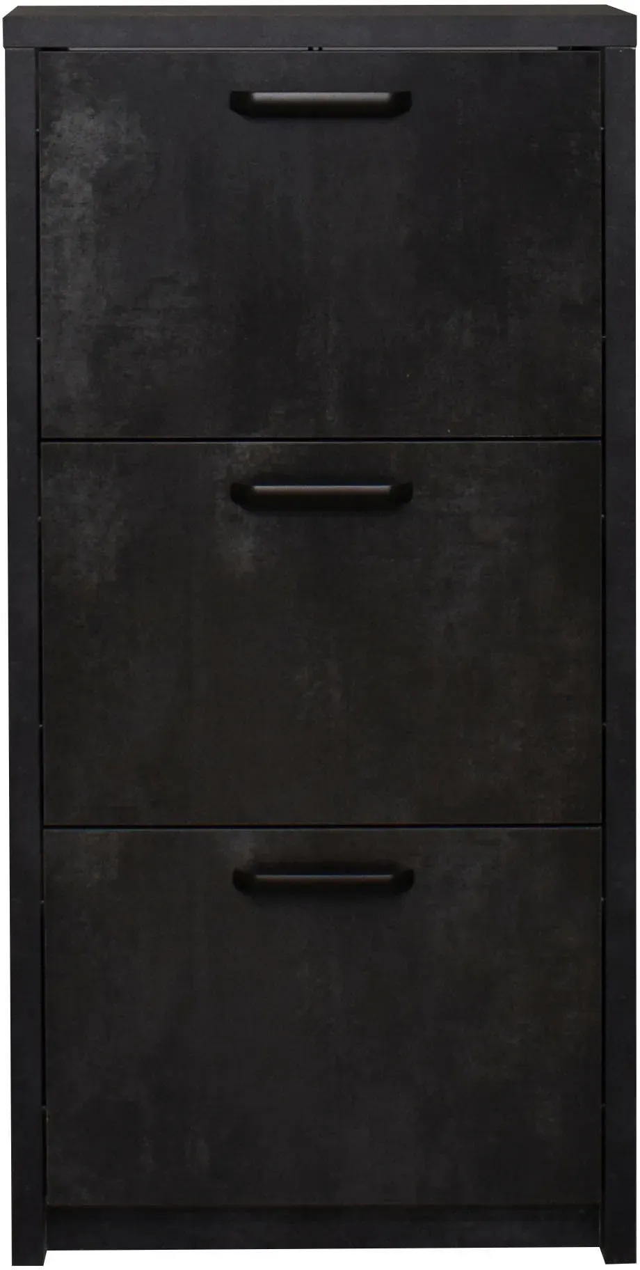 Schuhschrank MÄUSBACHER, schwarz (schwarzstahl), B:64cm H:129cm T:24cm, Holzwerkstoff, Schränke, Schuhschrank