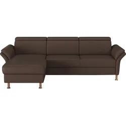 Ecksofa HOME AFFAIRE "Calypso L-Form", braun, B:260cm H:85cm T:172cm, 100% Polyester, Sofas, mit motorischen Funktionen im Sofa und Recamiere