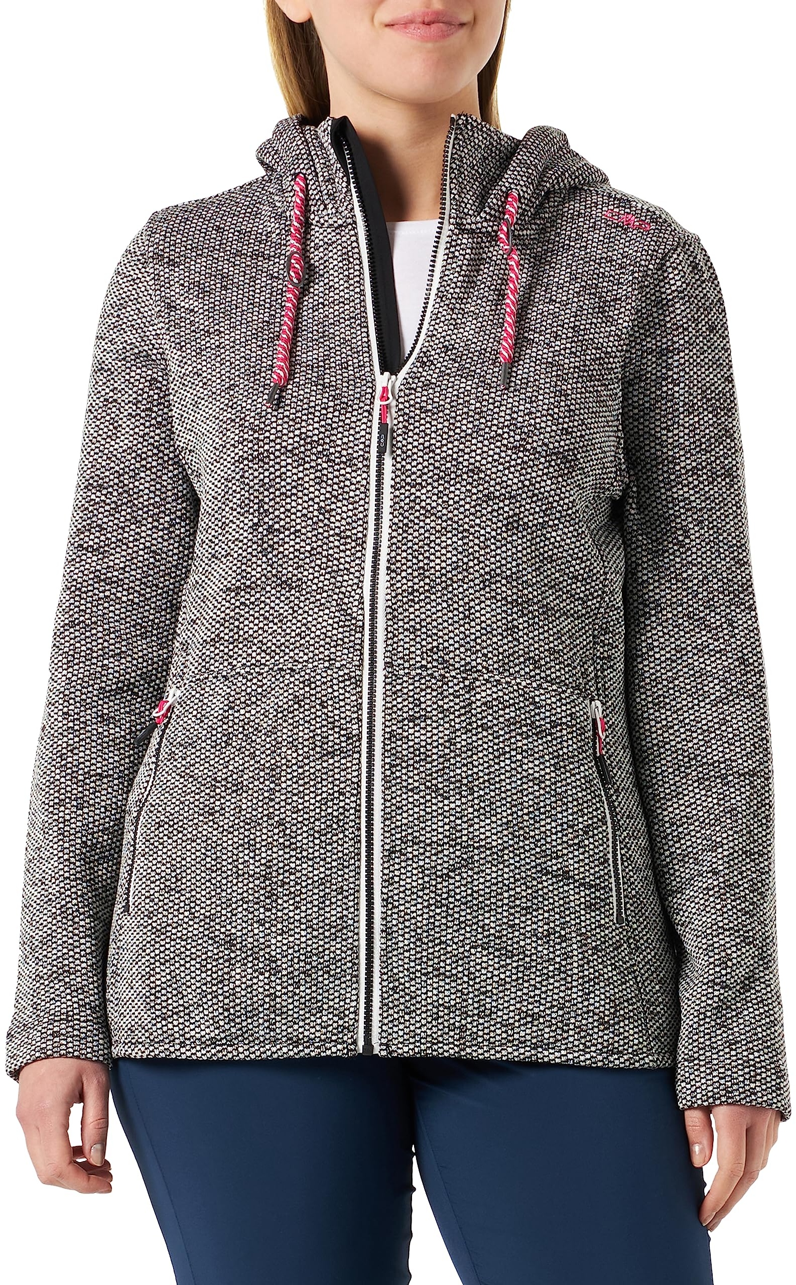 CMP Damen Women's Fix Hood Jacket, B.Gesso-Nero, 46 EU