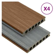 vidaXL WPC Terrassendielen mit Zubehör 10 m2 4 m braun/grau