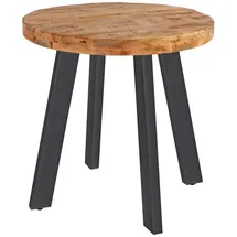 SAM Outillage Esszimmertisch rund 80 cm Mangoholz naturfarben schwarz Adelina