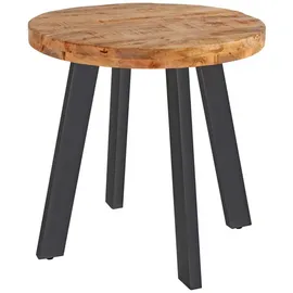 SAM Outillage Esszimmertisch rund 80 cm Mangoholz naturfarben schwarz Adelina