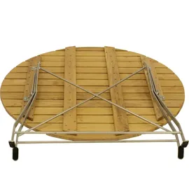 DEGAMO Kurgarten - Garnitur BAD TÖLZ 5-teilig (4x Stuhl, 1x Tisch 100cm rund), Flachstahl verzinkt + Robinie, klappbar