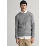 GANT Strickpullover »COTTON CABLE C-NECK«, Gr. XXXL, grey melange, , 35446827-XXXL